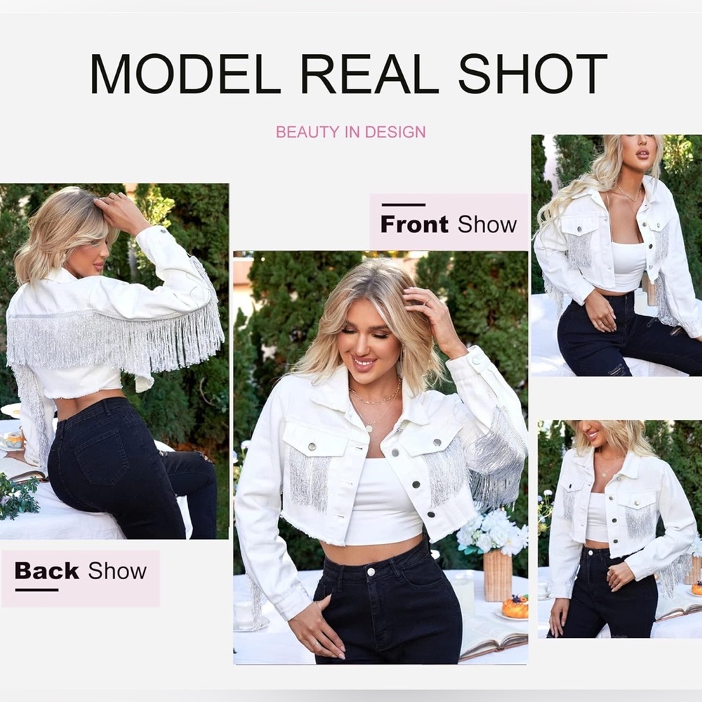 White Fringe Women's Jacket
